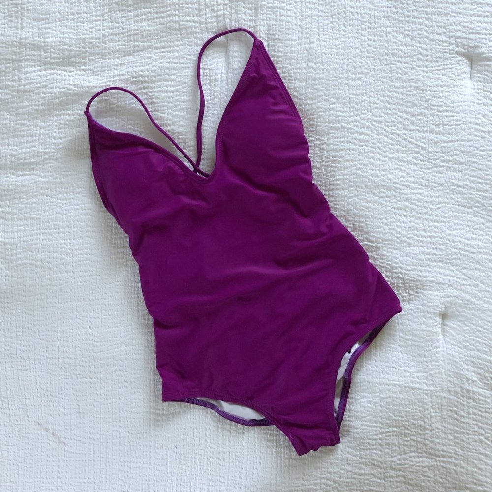 Magenta One Piece Backless Swimsuit NEW!!! - Picture 4 of 4